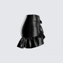 FINESSE Bottoms Lexi Black Leather Skirt