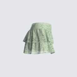 FINESSE Mia Sage Stretch Lace Skirt