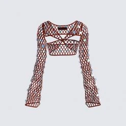 FINESSE Ellery Maroon Crochet Top 8 FINESSE Ellery Maroon Crochet Top