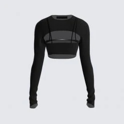 FINESSE Nadine Black Mesh Tank & Shrug 8 FINESSE Nadine Black Mesh Tank & Shrug