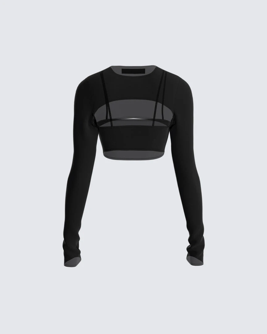 FINESSE Nadine Black Mesh Tank & Shrug 5 FINESSE Nadine Black Mesh Tank & Shrug