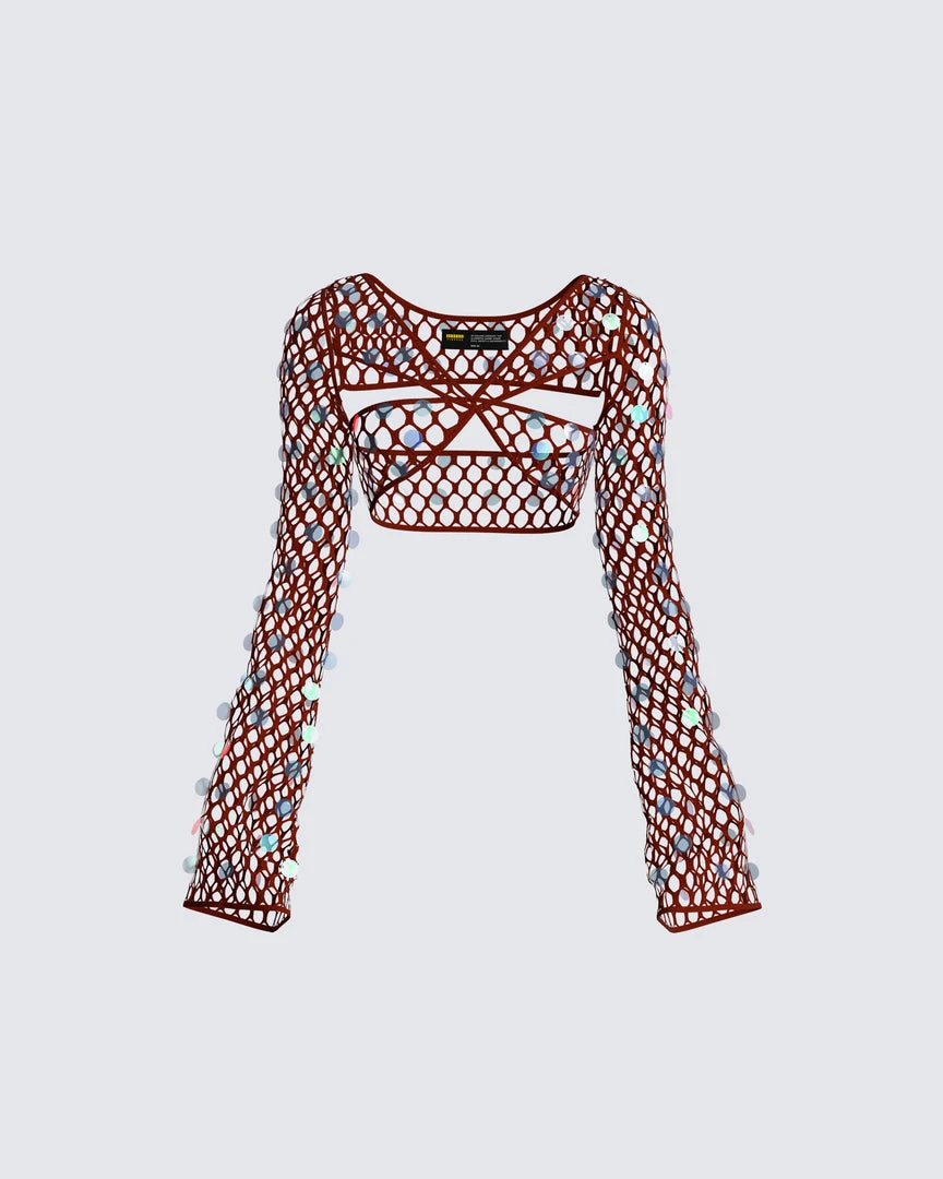 FINESSE Ellery Maroon Crochet Top 3 FINESSE Ellery Maroon Crochet Top