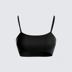 FINESSE Allison Black Jersey Crop Top