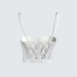 FINESSE Tops Callie White Corset Top