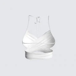 FINESSE Zeke White Criss Cross Top