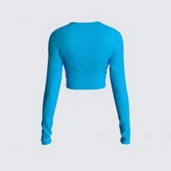 FINESSE Selina Blue Cut Out Top