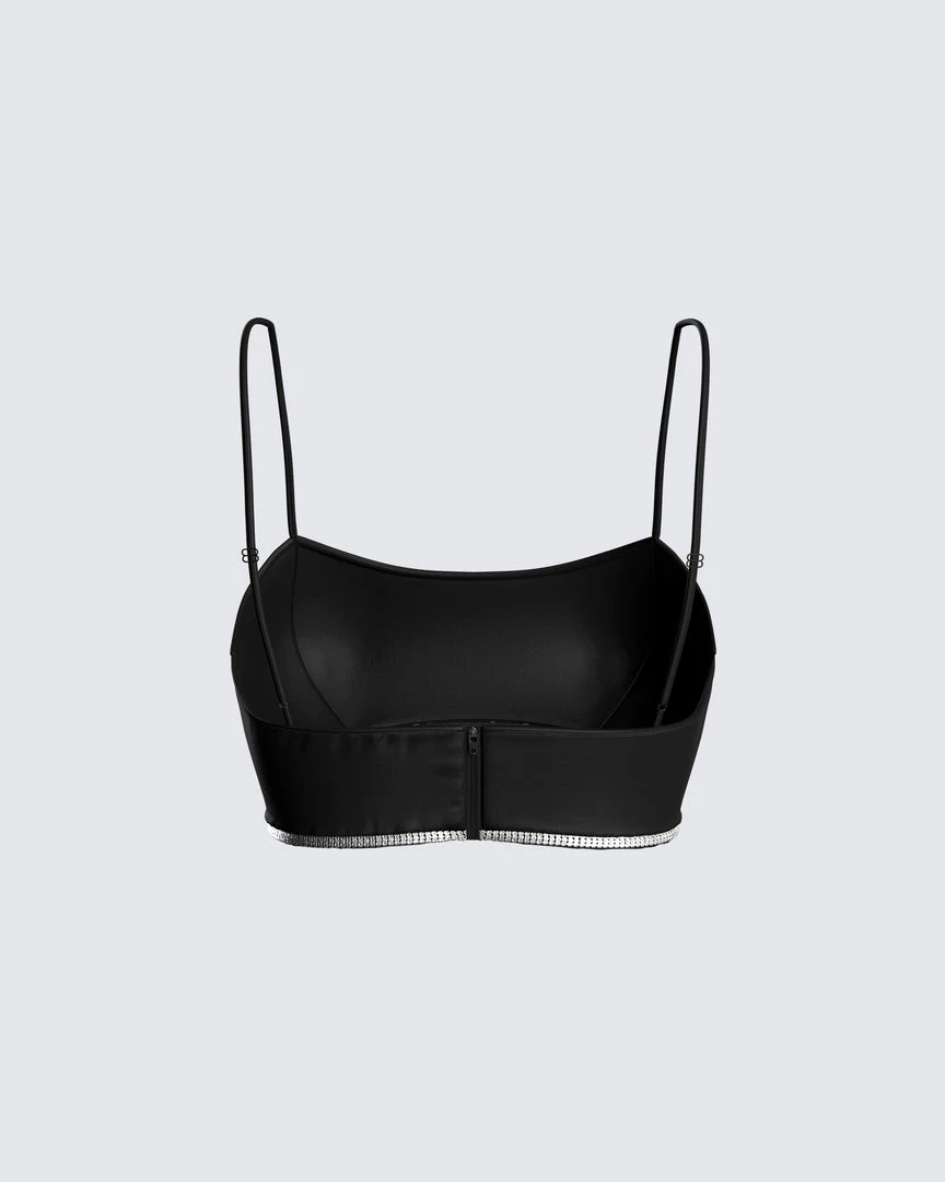 FINESSE Addison Black Rhinestone Trim Top 4 FINESSE Addison Black Rhinestone Trim Top