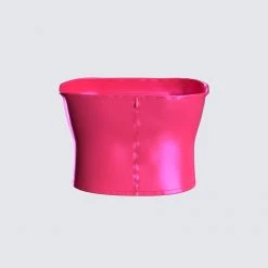 FINESSE Diana Satin Strapless Cropped Top Tops