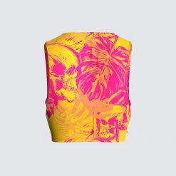 FINESSE Beverly Tropical Print Top Tops