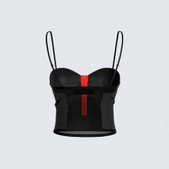 FINESSE Tops Leon Black Corset Top