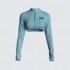 FINESSE Jones Blue Zip Up Top Tops