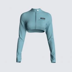 FINESSE Jones Blue Zip Up Top Tops