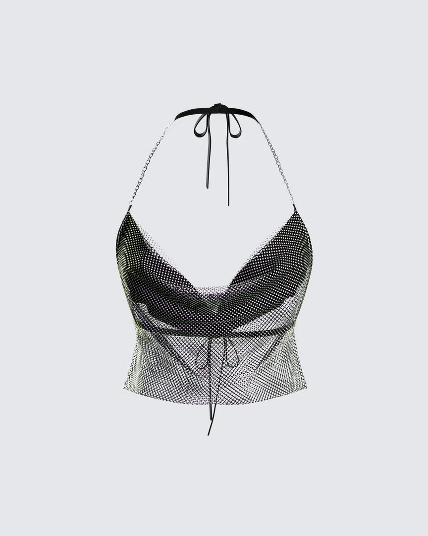 FINESSE Tops Iris Black Rhinestone Top 3 FINESSE Tops Iris Black Rhinestone Top