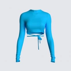 FINESSE Tops Cameron Blue Long Sleeve Top