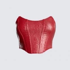 FINESSE Tops Helena Croc Corset Top