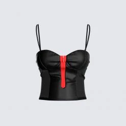 FINESSE Tops Leon Black Corset Top