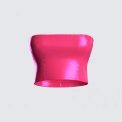 FINESSE Diana Satin Strapless Cropped Top Tops