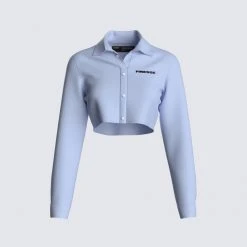 FINESSE Tops Blake Shirting Logo Cropped Top