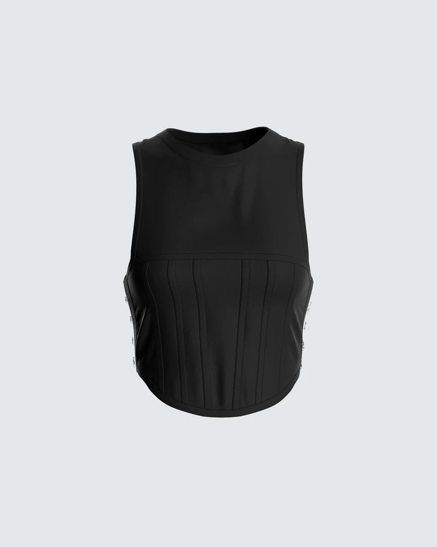 FINESSE Eli Black Corset Top Tops 3 FINESSE Eli Black Corset Top Tops