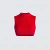 FINESSE Tops Brielle Red Cropped Top
