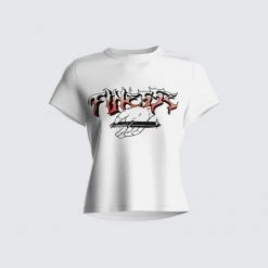 FINESSE Kaia White Graphic Top