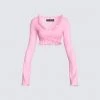 Dios Tops Peyton Pink Cropped Top