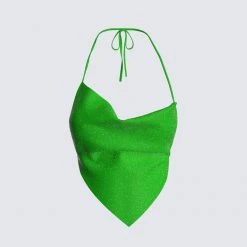 FINESSE Jenae Shimmer Knit Asymmetrical Cowl Top Tops