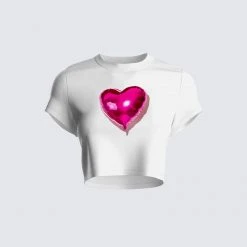 FINESSE Tavi White Graphic Printed Top Tops