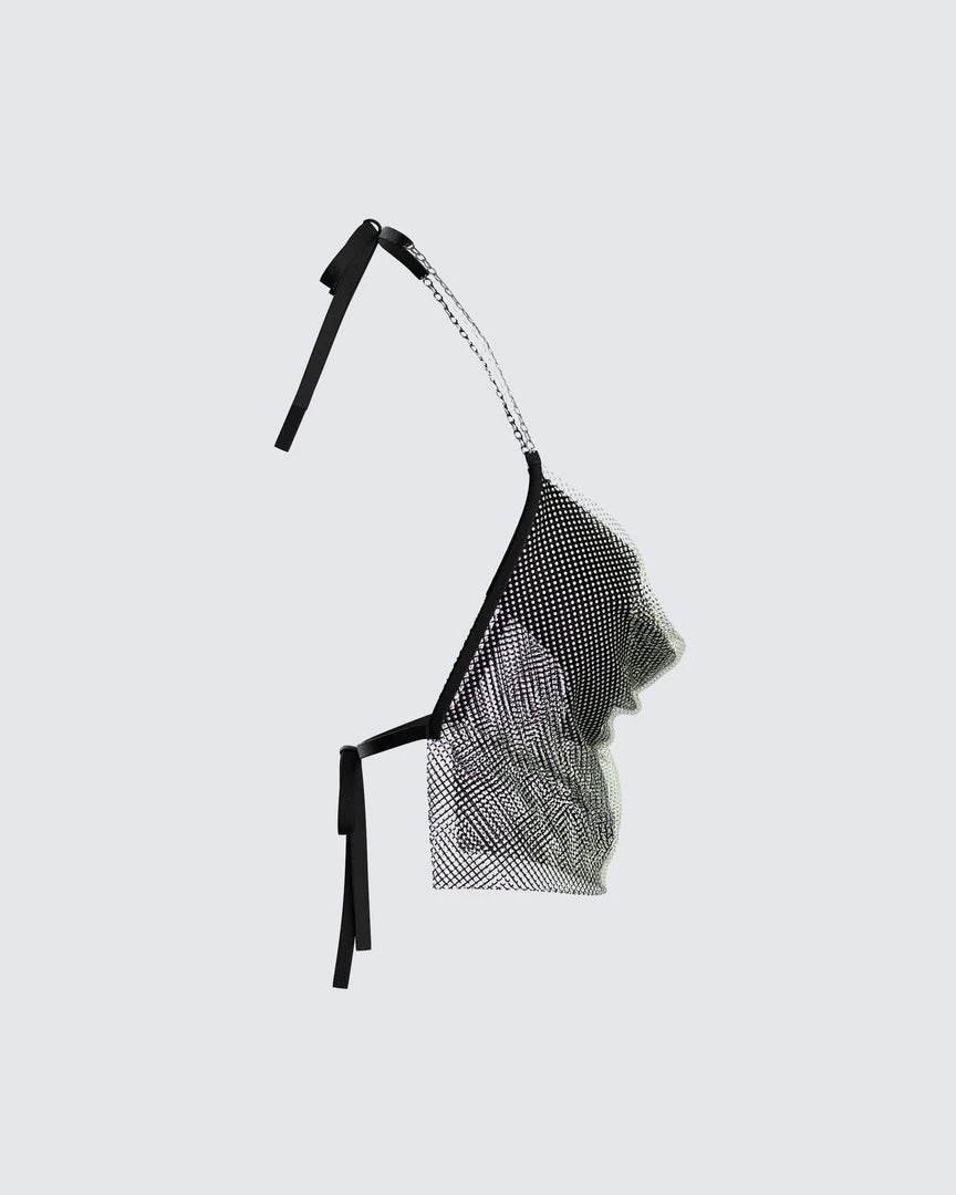 FINESSE Tops Iris Black Rhinestone Top 4 FINESSE Tops Iris Black Rhinestone Top