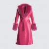 FINESSE Willa Fur Trim Leather Coat Outerwear