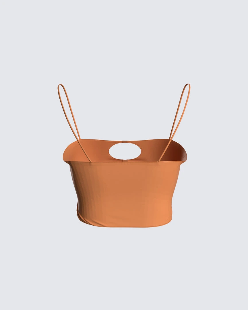 FINESSE Raina Brown Cut Out Top 5 FINESSE Raina Brown Cut Out Top