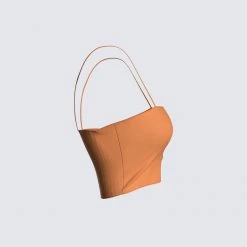 FINESSE Raina Brown Cut Out Top