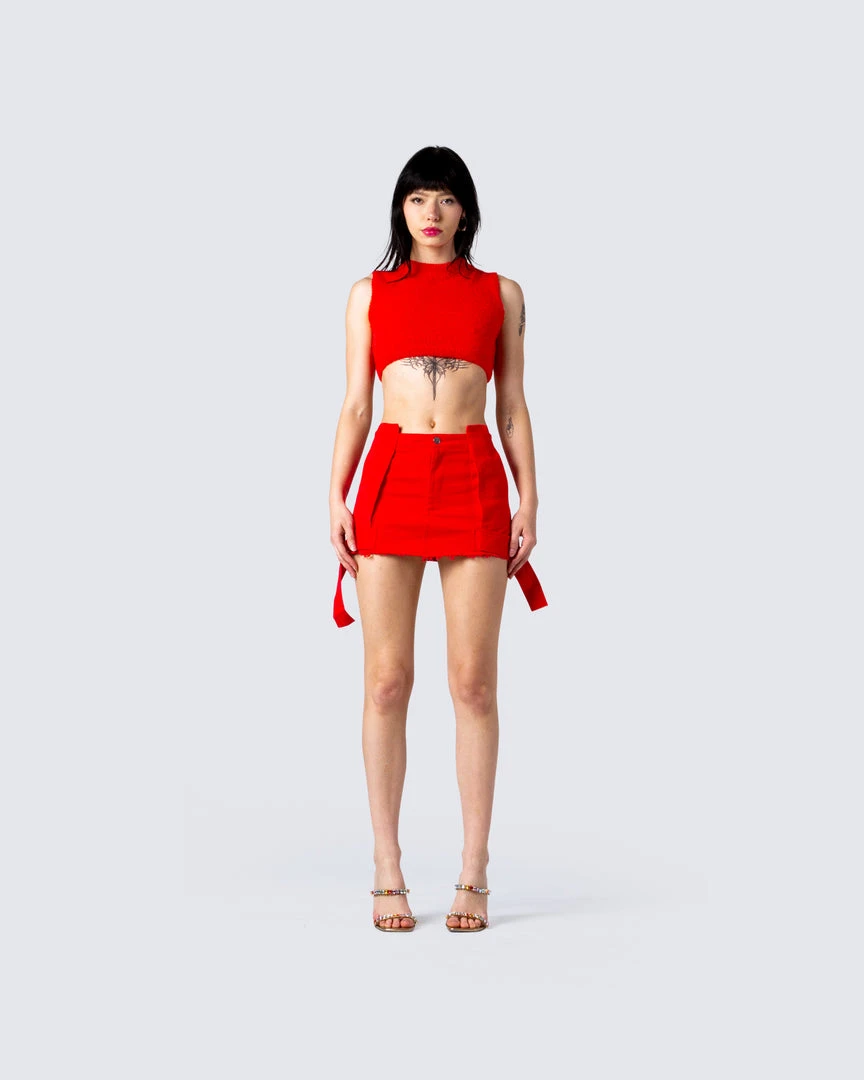 FINESSE Tops Brielle Red Cropped Top 6 FINESSE Tops Brielle Red Cropped Top