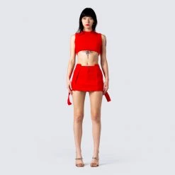 FINESSE Brielle Red Mini Skirt 11 FINESSE Brielle Red Mini Skirt