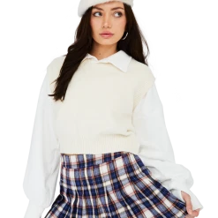 FINESSE Bella Princess Plaid Pleated Skirt