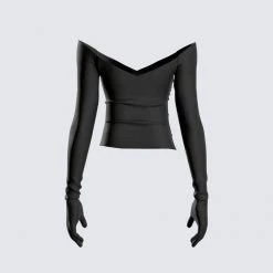 FINESSE Tops Cait Off Shoulder Top & Gloves