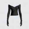 FINESSE Tops Cait Off Shoulder Top & Gloves