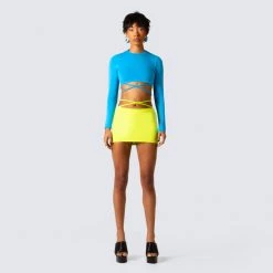 FINESSE Bottoms Cameron Yellow Mini Skirt 10 FINESSE Bottoms Cameron Yellow Mini Skirt