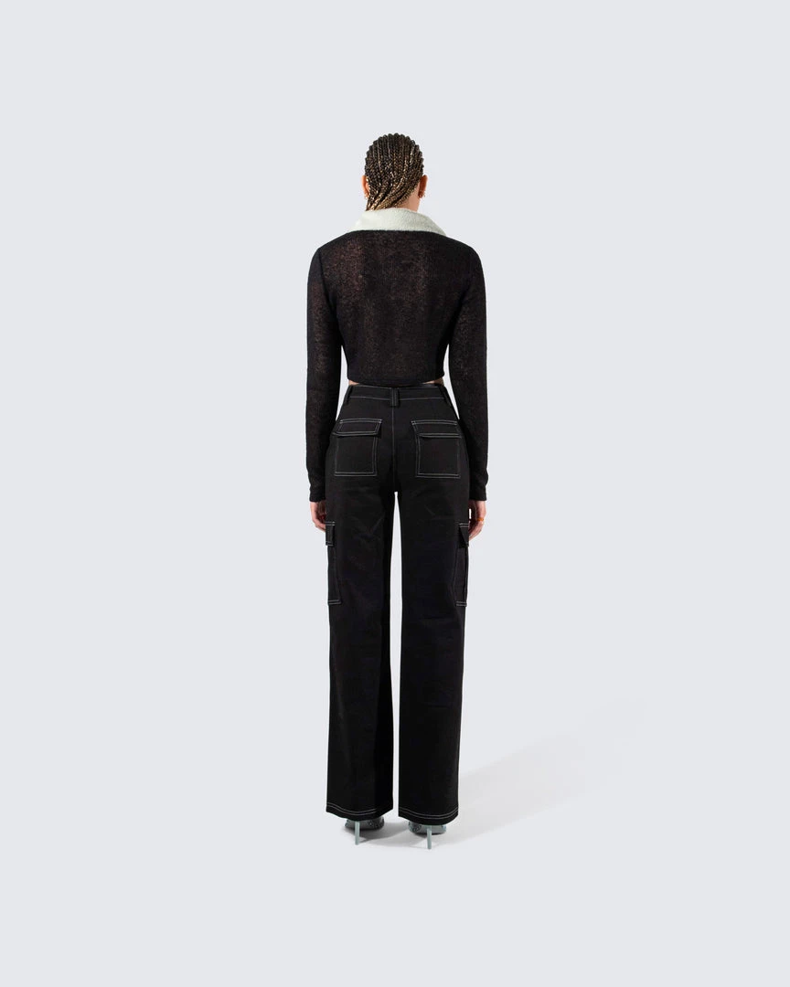 FINESSE Tops Danielle Fur Trim Top 8 FINESSE Tops Danielle Fur Trim Top