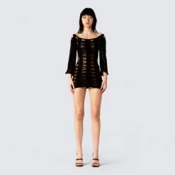 FINESSE Dresses Cindy Black Mini Dress 9 FINESSE Dresses Cindy Black Mini Dress