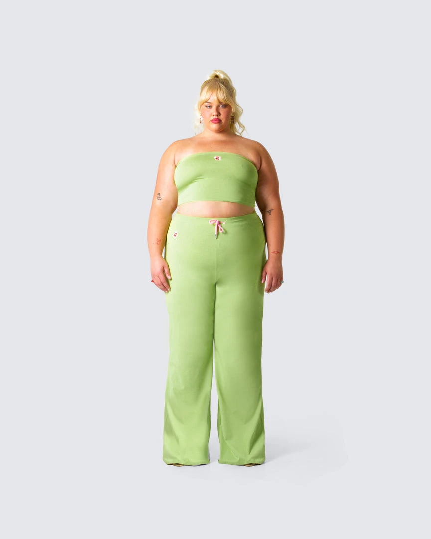 FINESSE Bottoms Emerson Green Flared Pant 7 FINESSE Bottoms Emerson Green Flared Pant