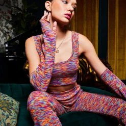 FINESSE Cara Rainbow Knit Top & Sleeves