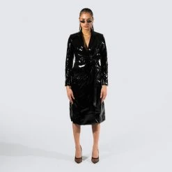 FINESSE Knox Patent Leather Coat
