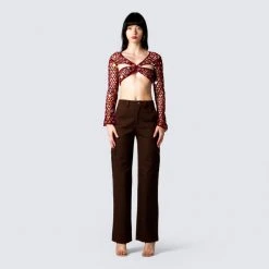 FINESSE Ellery Maroon Crochet Top 9 FINESSE Ellery Maroon Crochet Top