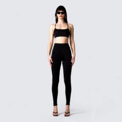 FINESSE Allison Black Jersey Crop Top