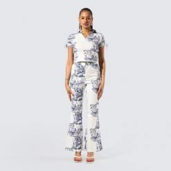 FINESSE Dawn Tiger Print Top