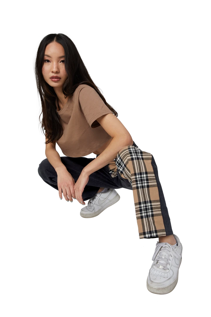 FINESSE Burbie Laced-Up Plaid Pants Bottoms 7 FINESSE Burbie Laced-Up Plaid Pants Bottoms