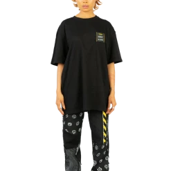 FINESSE Jacko Patched Up Oversized Tee Black Tops