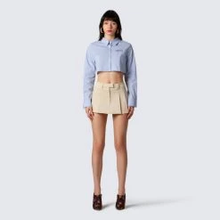 FINESSE Tops Blake Shirting Logo Cropped Top