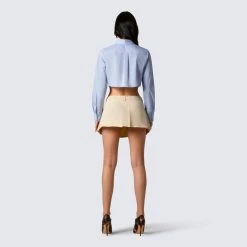 FINESSE Tops Blake Shirting Logo Cropped Top